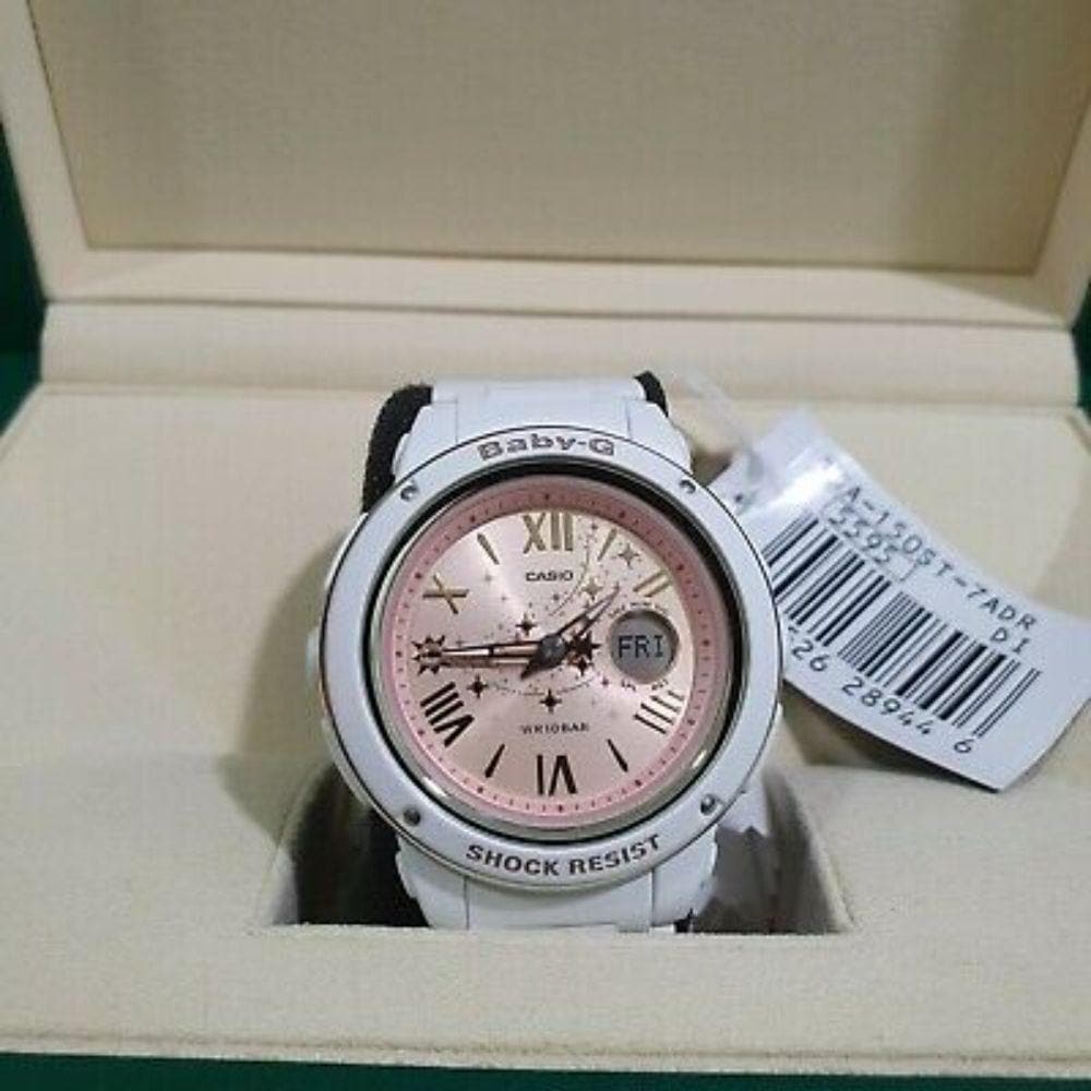 CASIO BABY-G BGA-150ST-7ADR Digital Sports Watch for Women - Shock Resistant, Water Resistant, White Shooting Star Design - Perfect for Running, Gym & Outdoor Activities