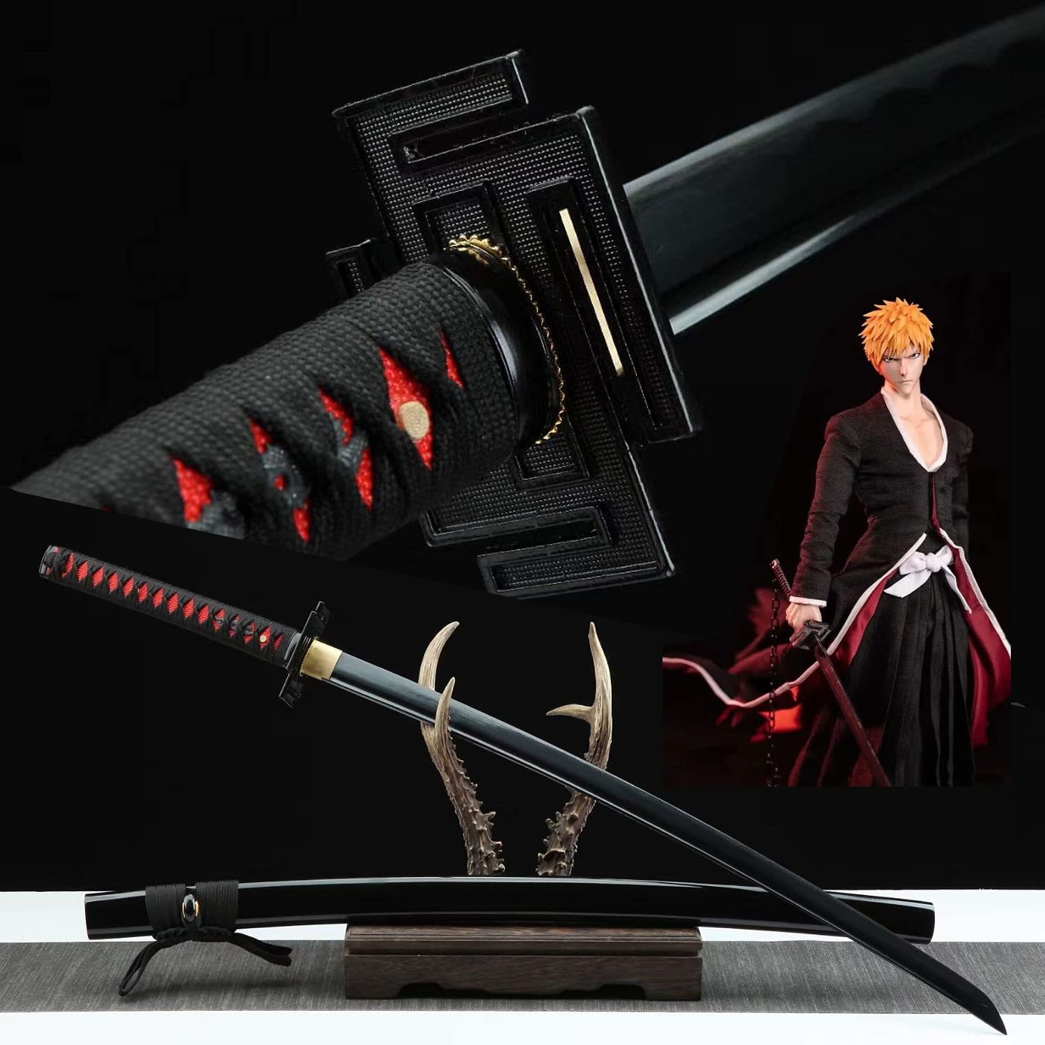 Handmade Roronoa Zoro Yama Enma Katana - Purple Blade Japanese Anime Samurai Sword from One Piece | Perfect for Cosplay, Collectors & Gift for Men & Women | Anime Conventions, Home Decor & Martial Arts Training