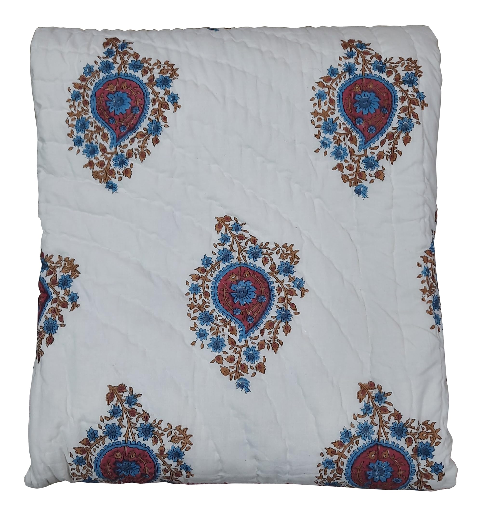 Premium 100% Cotton Indian Quilt - Soft & Breathable Bedding for Twin, Queen, King Sizes (60x90, 90x108, 108x108 Inches) - Perfect for Cozy Nights & Home Decor