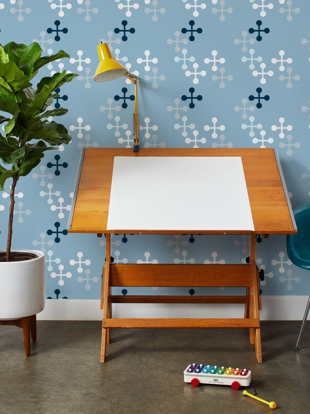 Fisher Price™ Jacks Large Blue Wallpaper - Perfect for Kids' Rooms, Playrooms & Nursery Decor