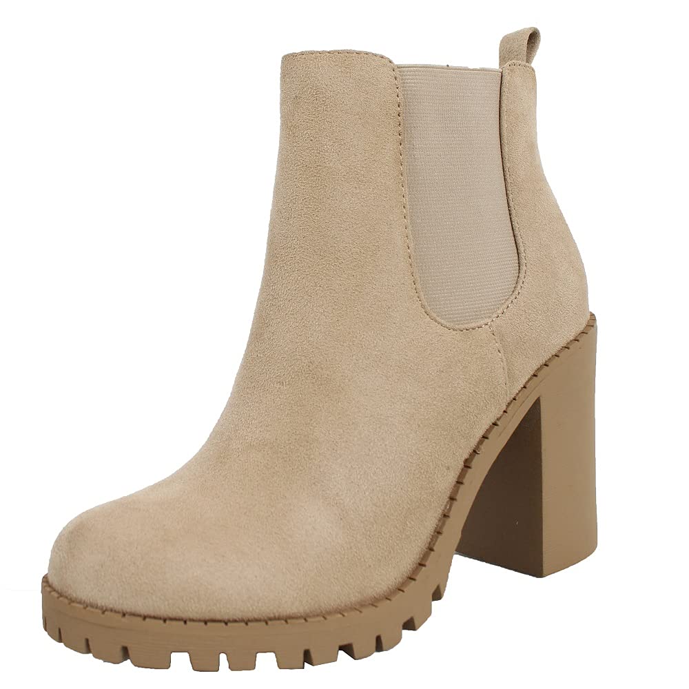 Women's Chelsea Pull On Ankle Boots with Block Heel & Tab - Stylish Comfort for Work, Casual Outfits & Everyday Wear