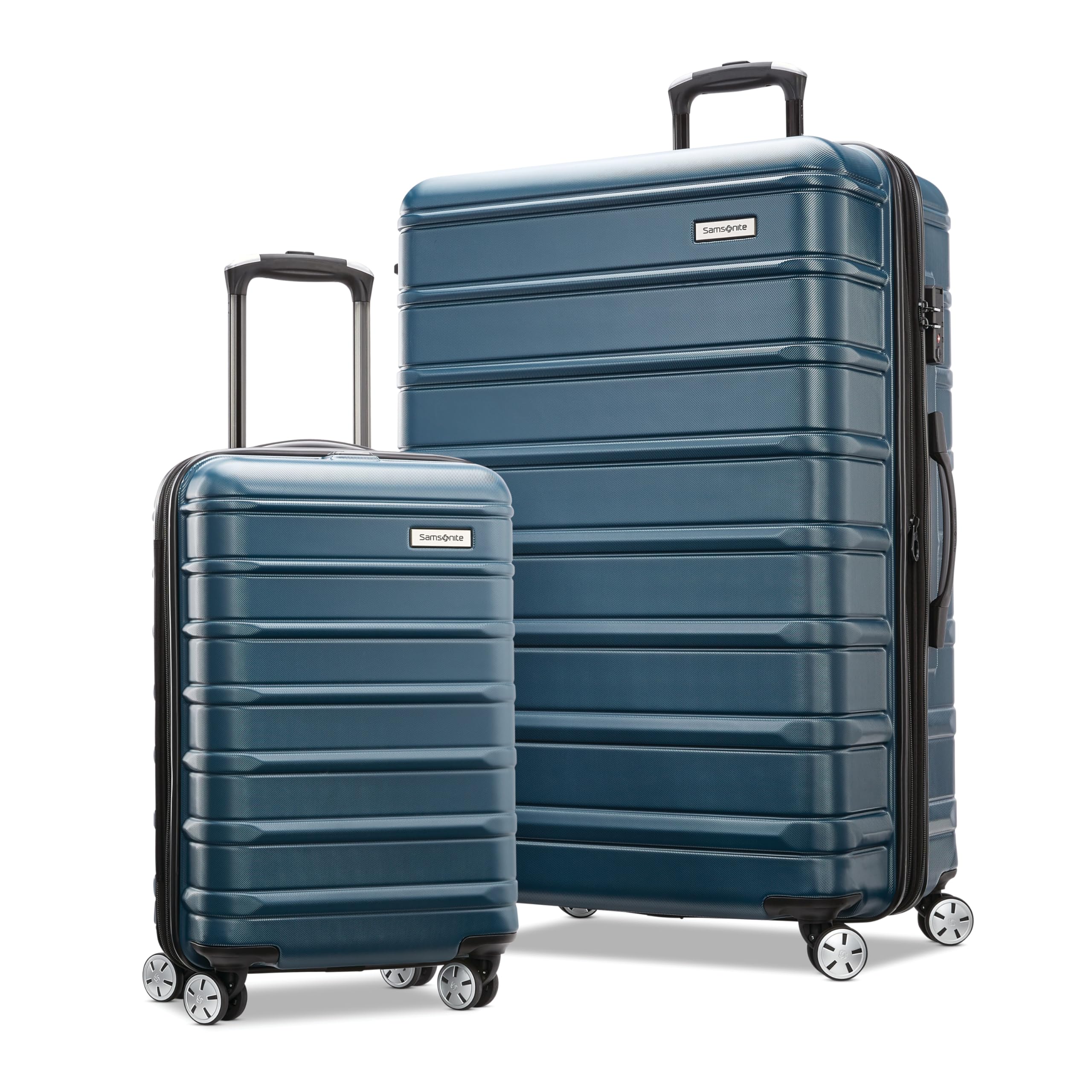 Samsonite Omni 2 Hardside Expandable Luggage Set with 360° Spinner Wheels, 2-Piece (19/28 Inch) - Nova Teal | Durable Suitcase for Business Travel & Vacation