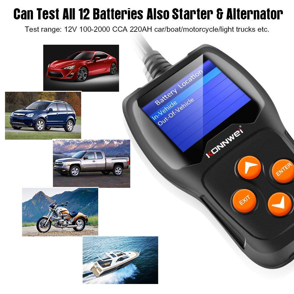 KW850 OBD2 Scanner & KW600 Car Battery Tester - Professional Automotive Diagnostic Tool for Engine Fault Codes, Battery Health Check - Perfect for Mechanics, DIY Car Enthusiasts & Home Vehicle Maintenance