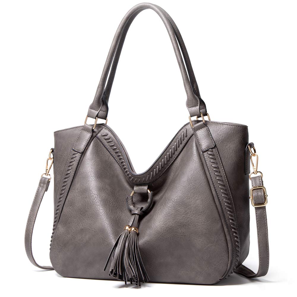 Trendy Women's PU Leather Shoulder Bags & Hobo Handbags with Tassel - Large Capacity Casual Tote Purse for Work, Travel, and Everyday Use