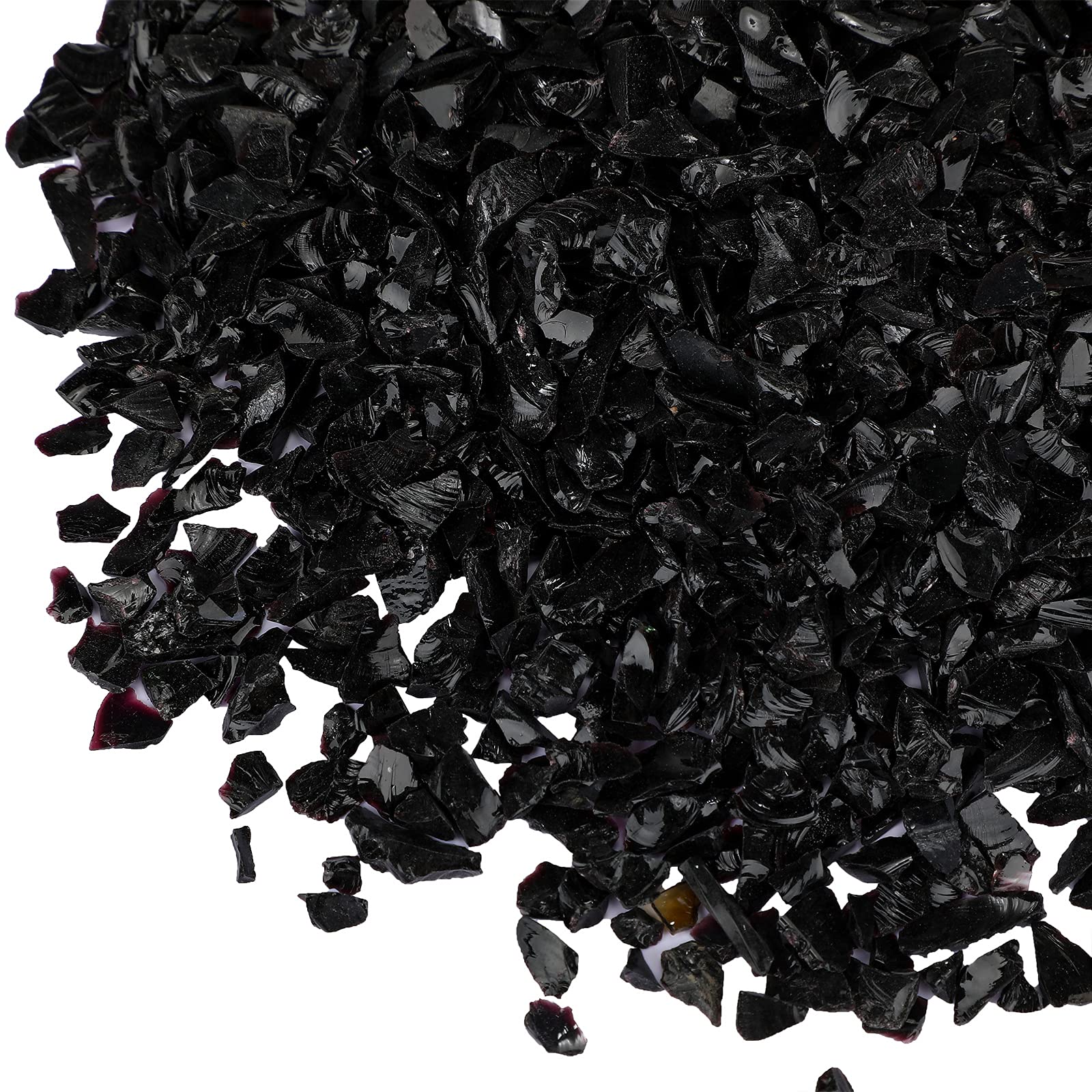 Patelai Crushed Glass for Crafts - 2lb Black Decorative Broken Mirror Pieces for Resin Art, Glitter Projects, Vase Filler, Pool & Fish Tank Decor | Perfect for DIY Home Decor, Wedding Centerpieces, and Garden Landscaping