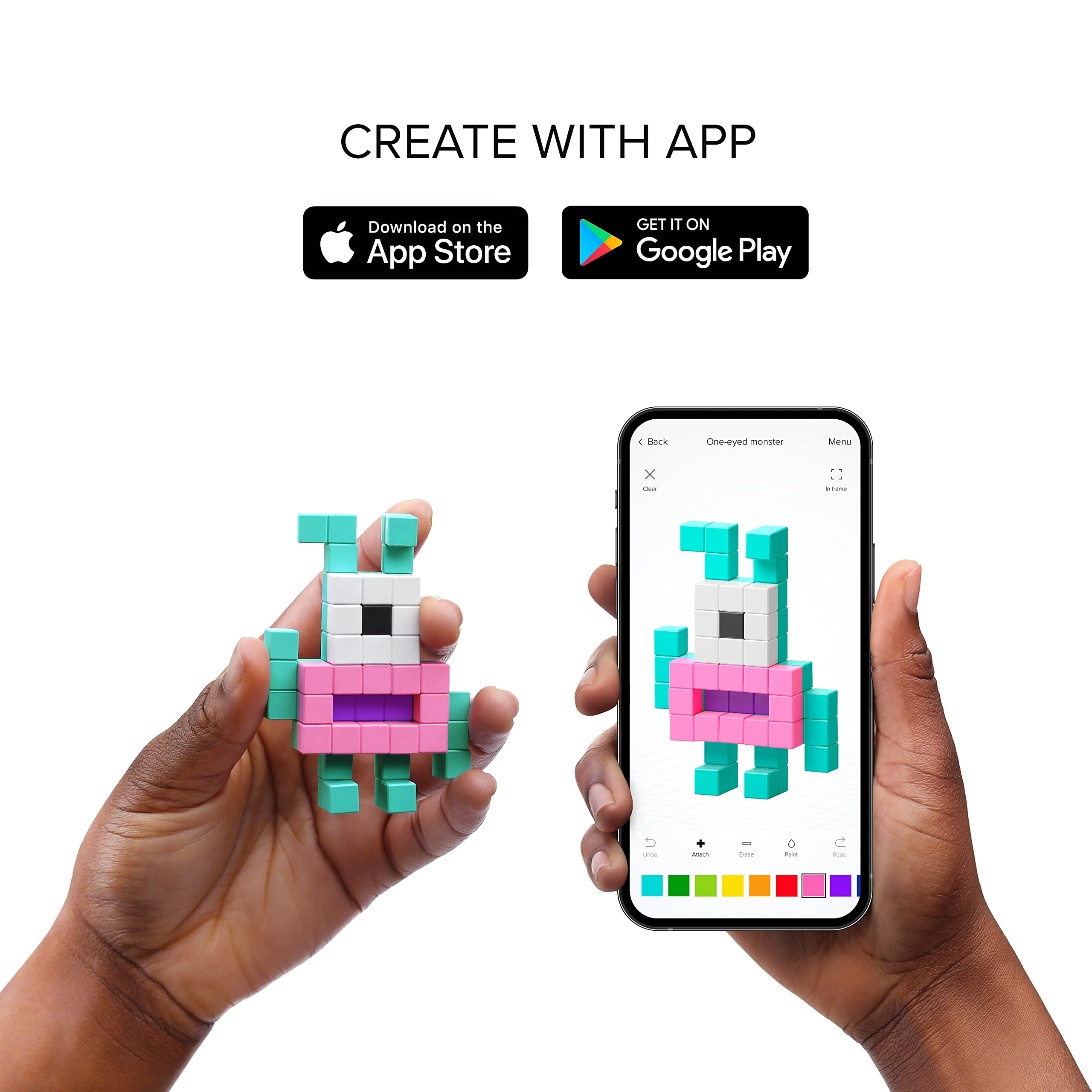 PIXIO Mini Dinos - 88pcs Magnetic Pixel Art Building Blocks for Kids, STEM Learning Toys with Dinosaur Figures, Creative Arts & Crafts Educational Toys for Boys & Girls - Perfect for Classroom, Birthday Gifts & Indoor Playtime