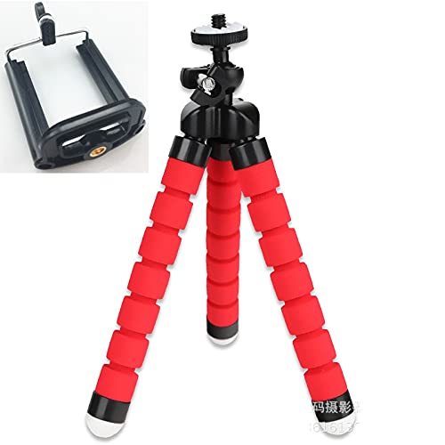 Flexible Octopus Tripod Stand for Smartphone & Mini Camera - Adjustable Phone Holder with Sponge Grip, Portable for Travel, Vlogging, Live Streaming (Black, No Clip) - Perfect for YouTube, TikTok, Instagram & Outdoor Photography