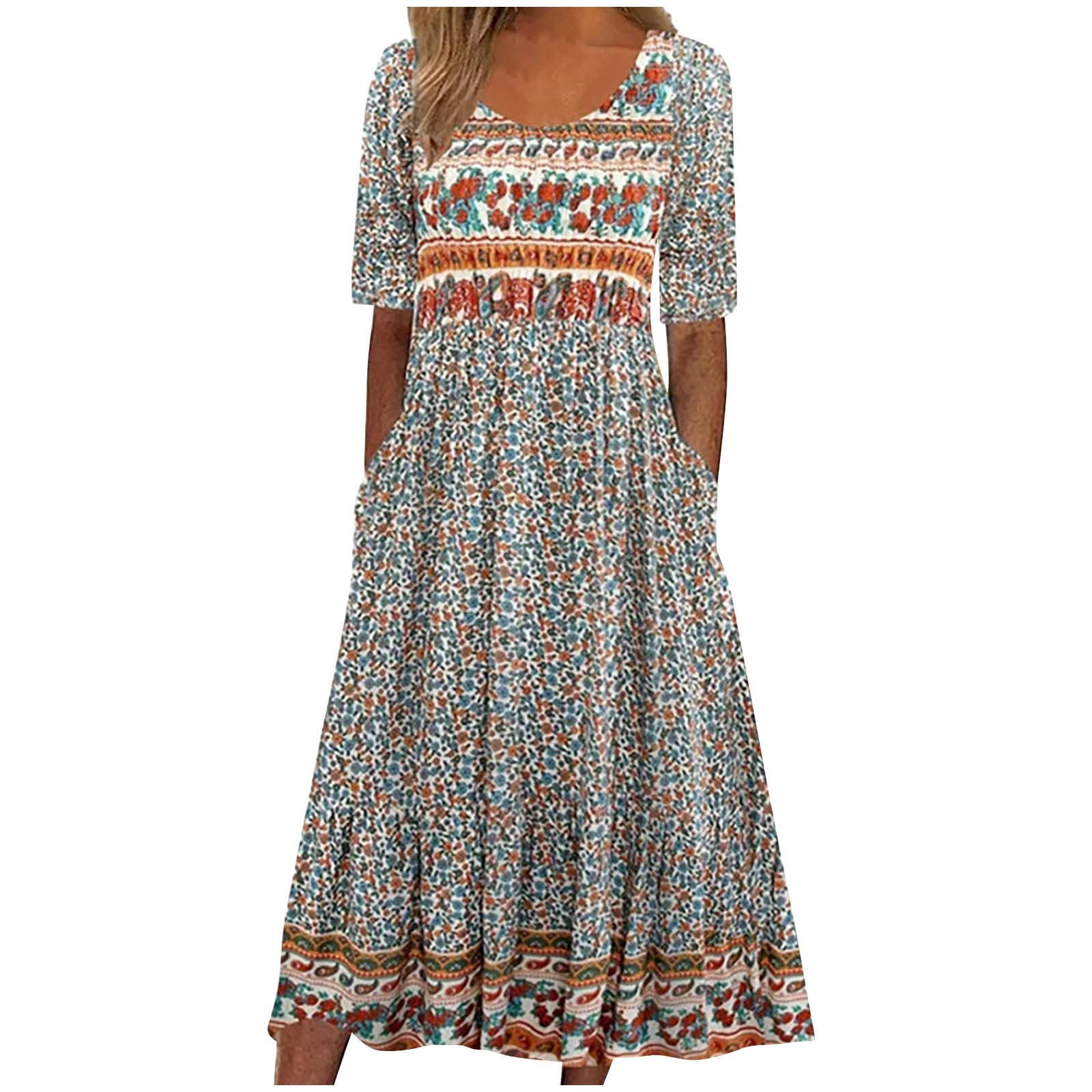 Vintage Floral Swing Dress for Women - Spring 2024 Fashion, Casual & Party Wear