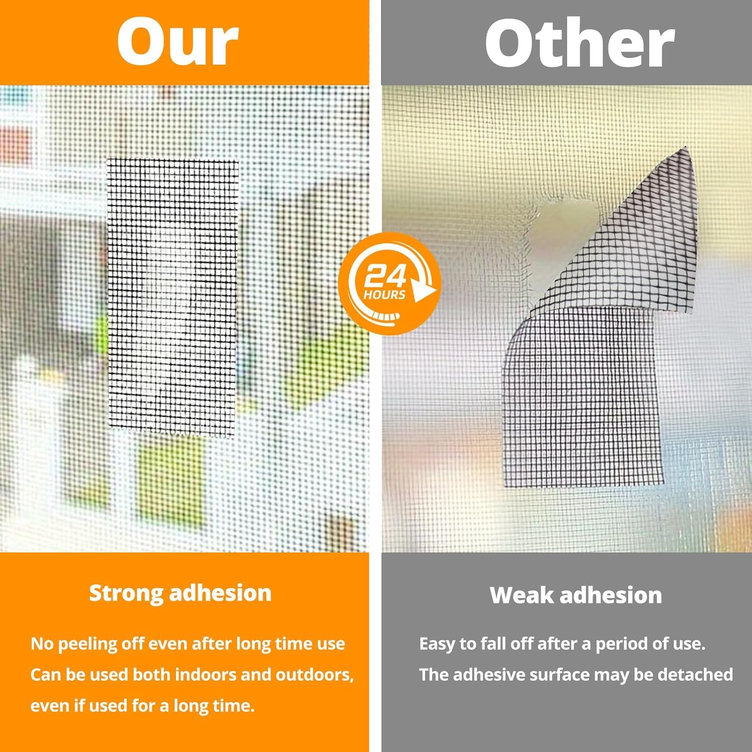 UCRAVO 5cm x 200cm Fiberglass Window Screen Repair Tape - Self Adhesive Waterproof Mesh Patch Kit for Mosquito Net & Door Screen Tears - Black (Perfect for Home, RV, and Patio Screen Repairs)