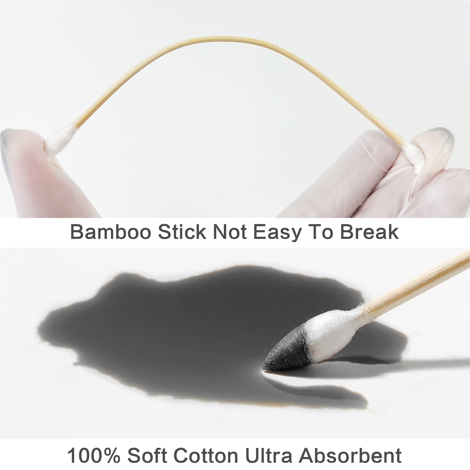 400PCS Gun Cleaning Swabs - 6 Inch Double Ended Cotton Swabs with Storage Box, Lint Free Bamboo Cotton Swabs for Gun Maintenance, Electronics Cleaning, Makeup Application - Perfect for Firearm Care, Device Repair & Beauty Routine