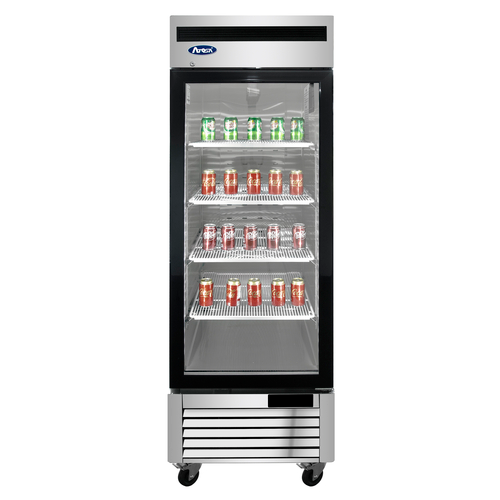 Atosa 27 Inch Commercial Merchandising Freezer with 1 Glass Door - Stainless Steel Display Freezer for Restaurants, Cafes, and Convenience Stores