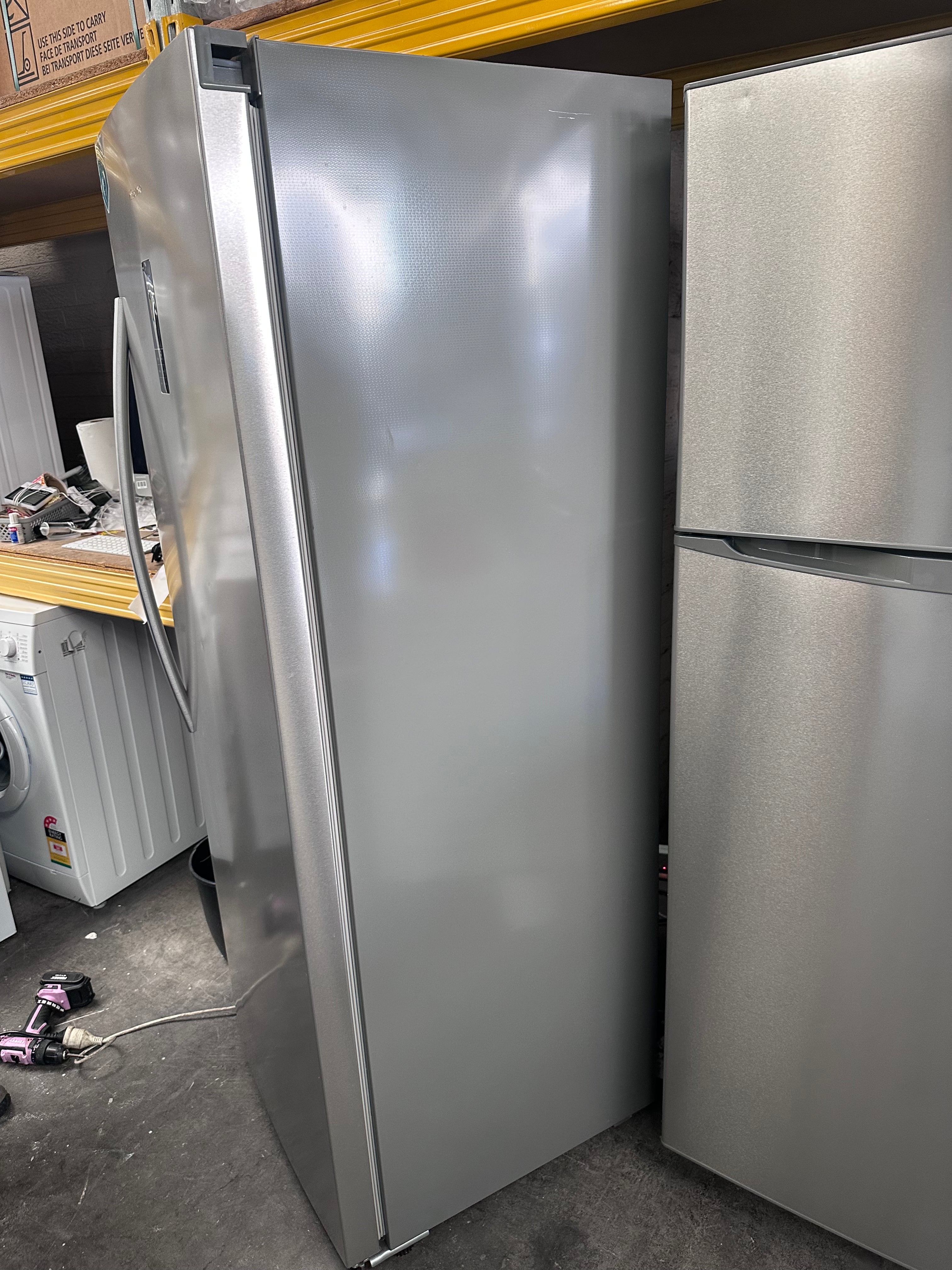 Hisense 355L Stainless Steel Upright Refrigerator - Energy Efficient, Quiet Operation [Certified Refurbished] - Perfect for Home, Office, Dorm or Garage Use