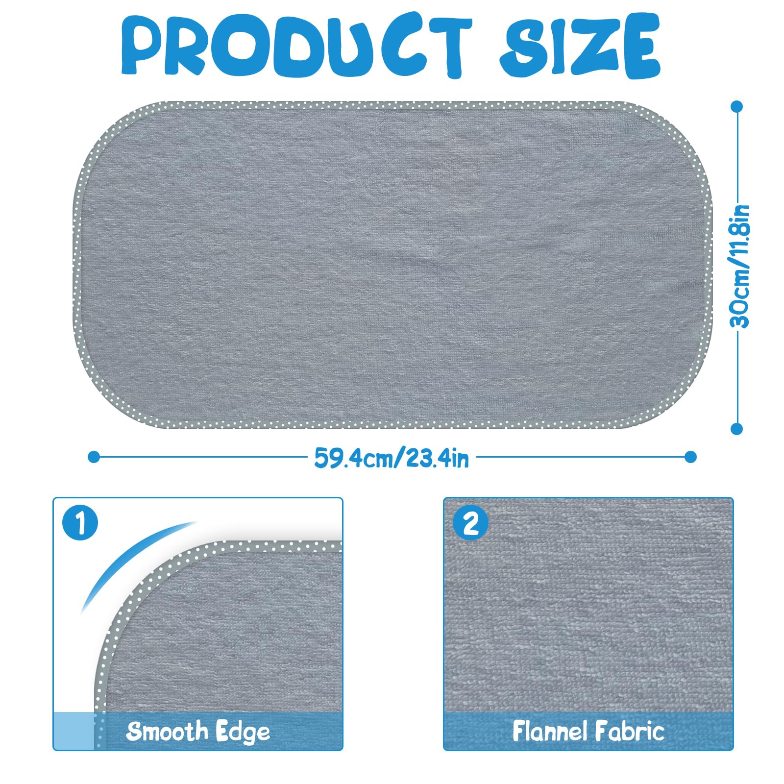Waterproof Baby Changing Pad Liners (6 Pack) - Reusable & Washable Changing Table Cover for Diaper Changing Station, Portable Diaper Changing Mat - Perfect for Nursery, Travel & On-the-Go Diaper Changes (Grey)