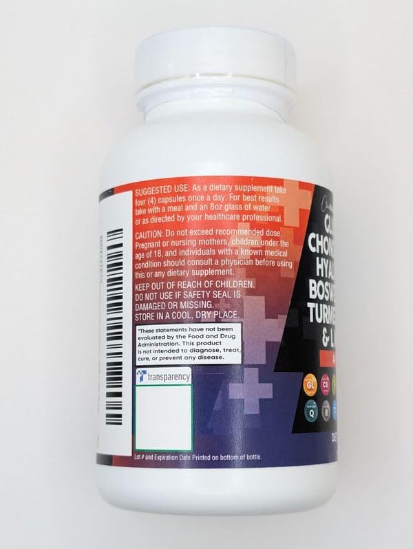 Premium Glucosamine Chondroitin MSM 1500mg with Turmeric Curcumin - Joint Support Supplement with Collagen, Hyaluronic Acid & Omega 3 for Men & Women - 120 Capsules - Supports Mobility & Comfort for Active Lifestyles, Workouts & Aging Joints