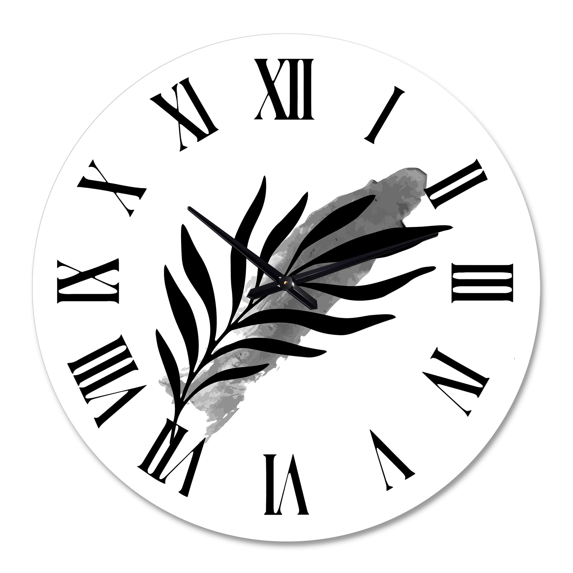 Abstract Tropical Leaf Wall Clock - Large Modern Floral & Botanical Decor for Kitchen, Living Room, Bedroom | Silent Non-Ticking Battery Operated | Perfect for Home, Office & Gift Giving