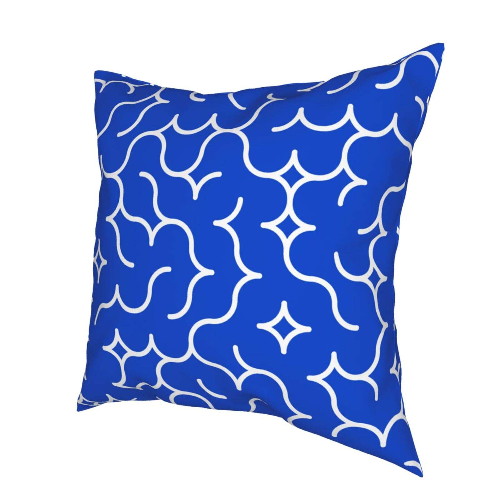 Blue and White Random Arc Pattern Pillow Covers 12x12 Inch - Modern Decorative Throw Pillow Cases for Sofa, Bed, Couch & Car - Perfect for Home Decor, Living Room, Outdoor & Indoor Use