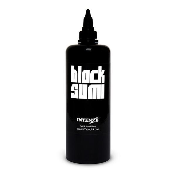 Intenze Japanese Black Sumi Ink 12oz - Premium Tattoo Ink for Professional Artists & Calligraphy - Ideal for Tattooing, Brush Lettering & Traditional Japanese Art
