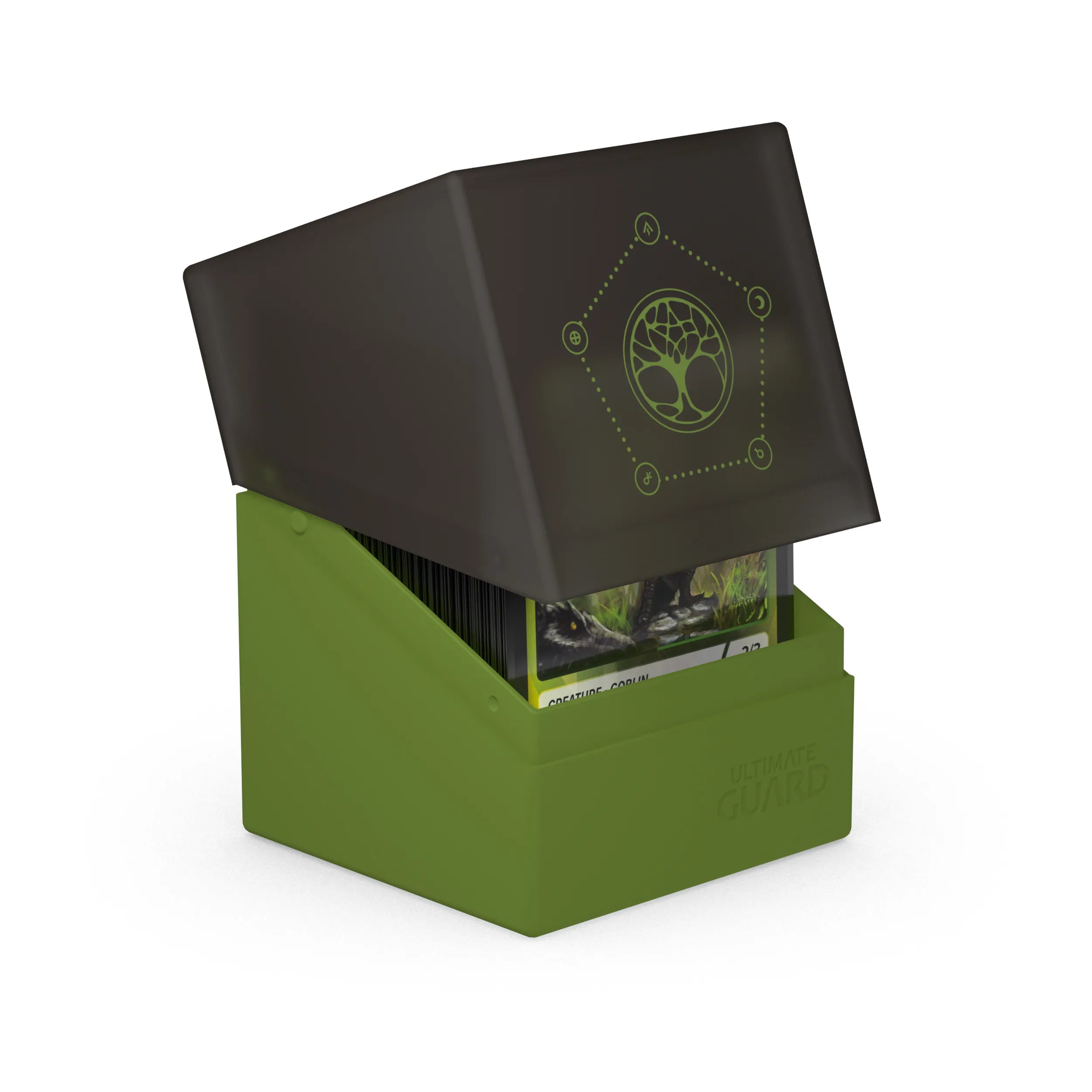 Druidic Secrets Arbor Olive Green Deck Box - Holds 100+ Magic: The Gathering Cards | Premium Storage for MTG, Pokémon & Trading Card Games | Perfect for Game Nights & Collectors