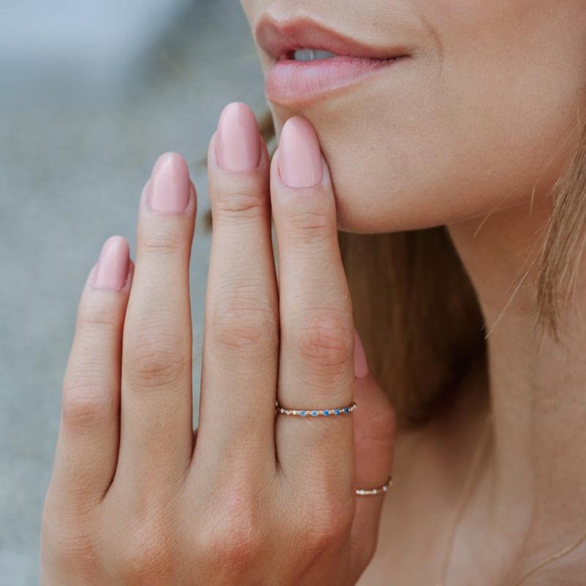 Starry Sapphire Ombré Band Ring - Elegant Blue Gradient Gemstone Jewelry for Women - Perfect for Weddings, Anniversaries & Special Occasions