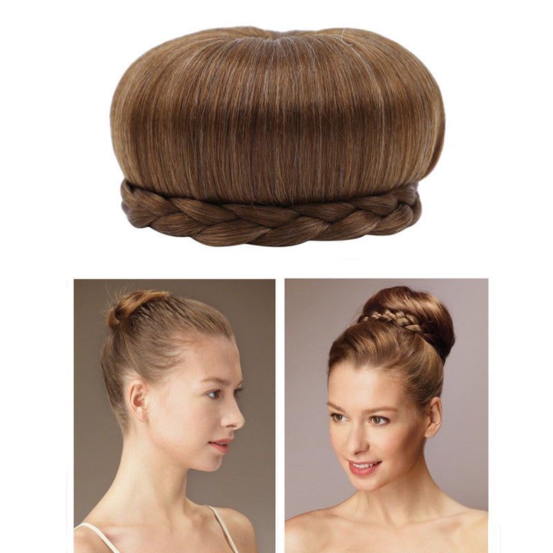 Synthetic Braided Hair Bun Hairpiece - Natural-Looking Updo Extension for Women | Perfect for Weddings, Cosplay & Everyday Styling