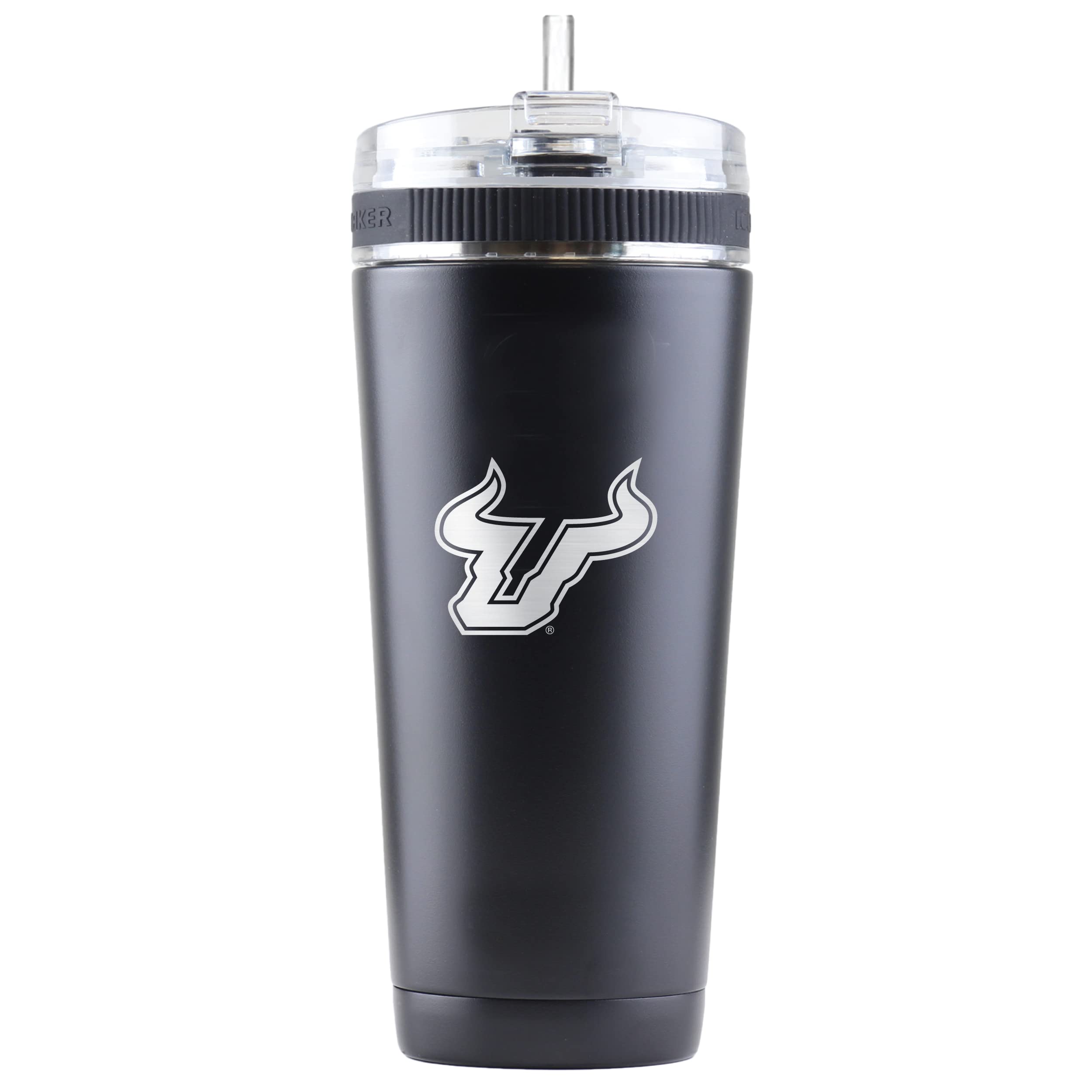 NCAA Ice Shaker 26oz Black Flex Bottle with Etched Logo - Gym & Sports Hydration
