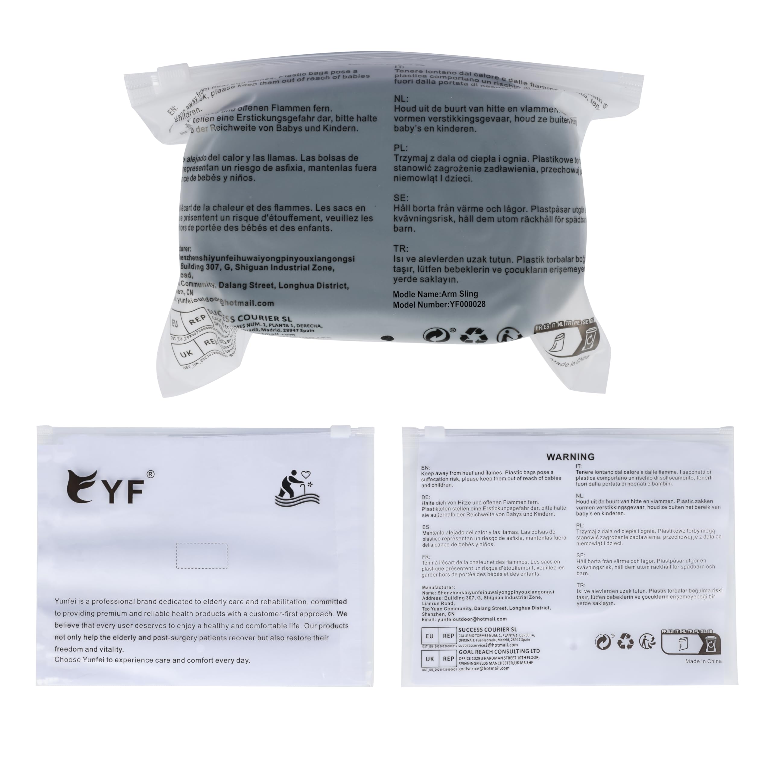 YF Arm Sling - Adjustable Shoulder Support for Rotator Cuff, Wrist & Elbow Injuries - Lightweight Comfortable Arm Immobilizer for Broken Bones & Fractures (Black) - Perfect for Sports Injuries, Post-Surgery Recovery & Daily Mobility Support
