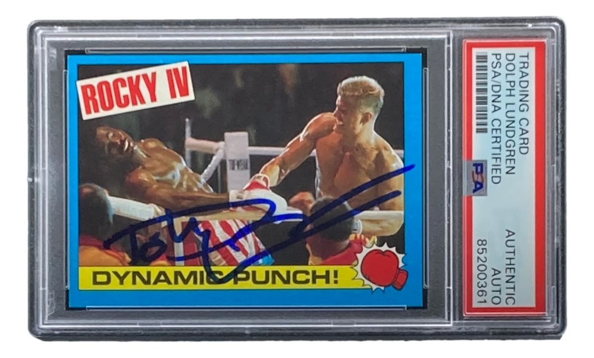 Dolph Lundgren Autographed 1985 Topps #19 Rocky IV Ivan Drago Trading Card PSA/DNA Certified - Perfect for Movie Memorabilia Collectors & Rocky Fans