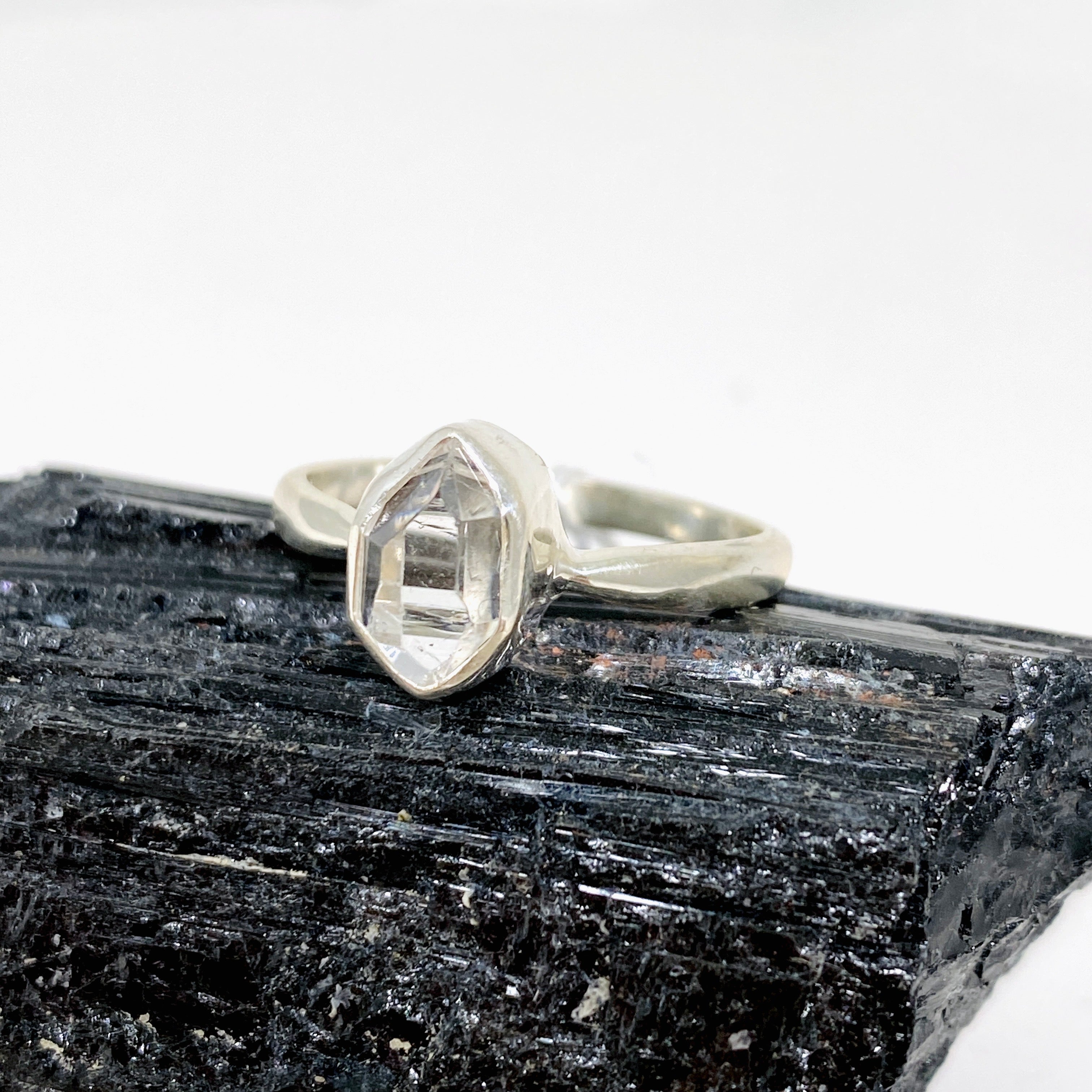 Herkimer Diamond Ring - Size 9 Sterling Silver BTP 68 - Elegant Jewelry for Women, Perfect for Weddings, Anniversaries & Special Occasions