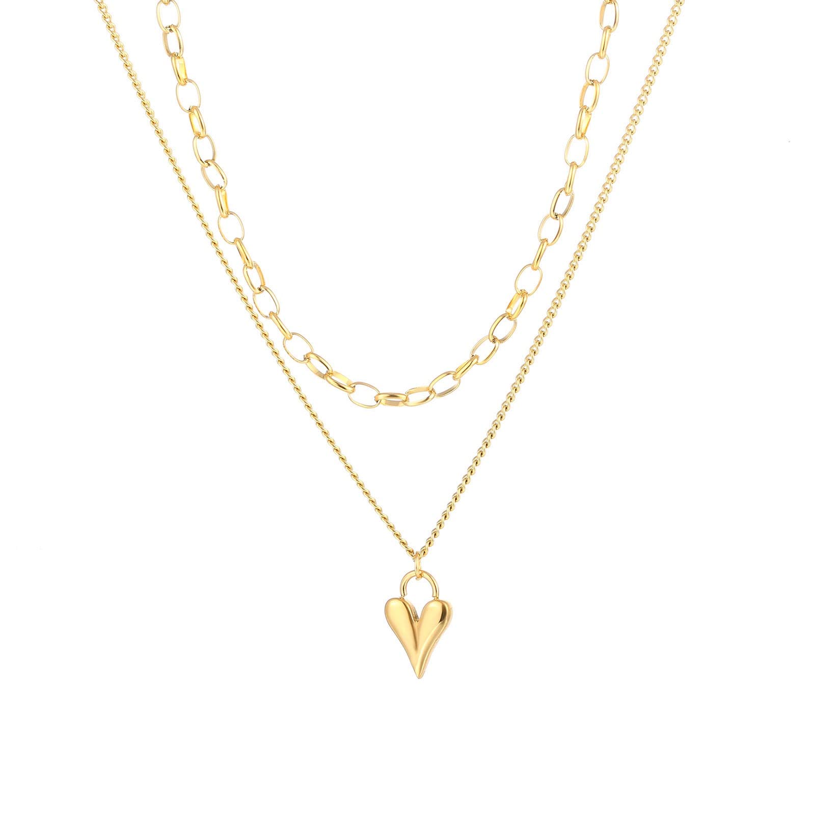 18K Gold Dainty Layered Necklaces for Women - Elegant Multilayer Charm Link Chain Choker Necklace Jewelry for Women & Teen Girls | Perfect for Everyday Wear, Date Nights & Special Occasions