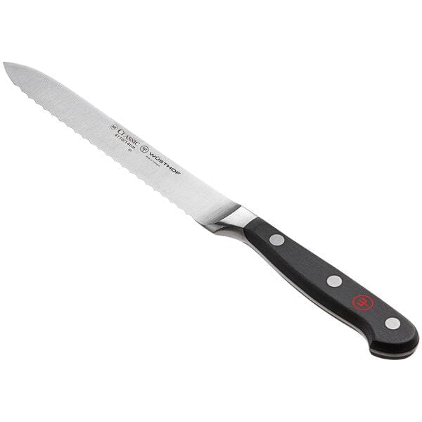 Wusthof Classic Serrated Utility Knife - Premium German Stainless Steel Kitchen Knife for Slicing Bread, Fruits & Vegetables | Perfect for Home Chefs & Professional Kitchens
