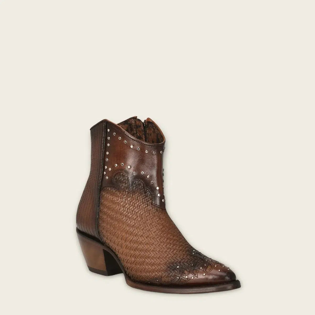Women's Cuadra Brown Western Cowgirl Ankle Boots - Genuine Cowhide Leather Booties for Country Style | Perfect for Rodeo, Line Dancing & Casual Wear
