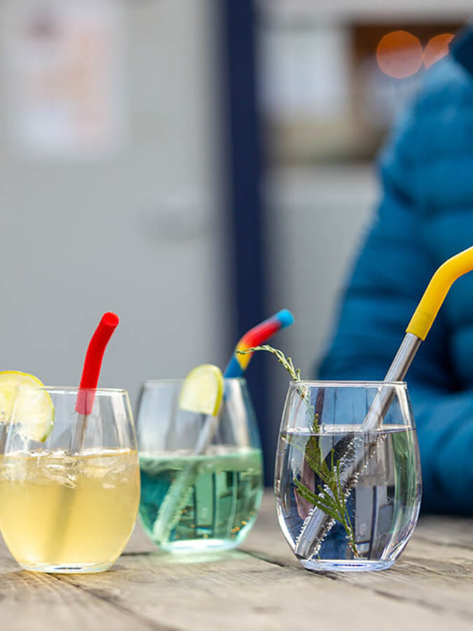 Klean Kanteen 4-Piece Reusable Stainless Steel Straw Set - Short, Multi-Color Drinking Straws for Smoothies, Iced Coffee & Cold Beverages at Home or On-the-Go