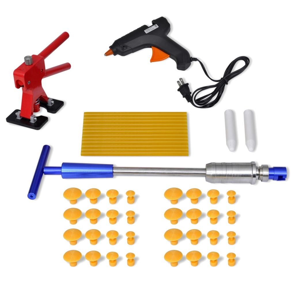 FAMIROSA Car Dent Puller Kit - Professional Auto Body Repair Tool for Dents & Dings - 5 Colors (Use for DIY Car Dent Removal, Garage Repairs & Auto Maintenance)