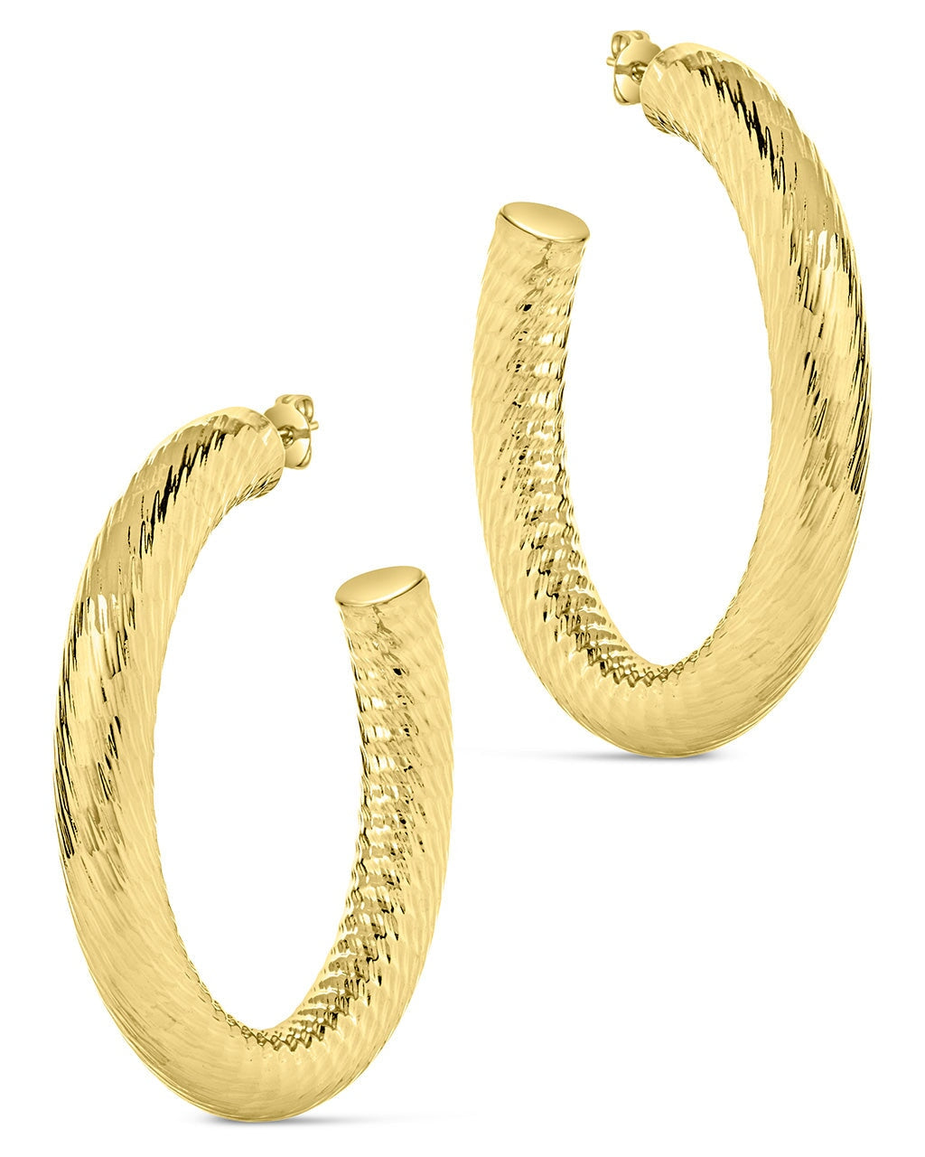 Alayna Textured Hoop Earrings for Women - Trendy Gold-Plated Chunky Hoops - Perfect for Everyday Wear, Parties & Gifts