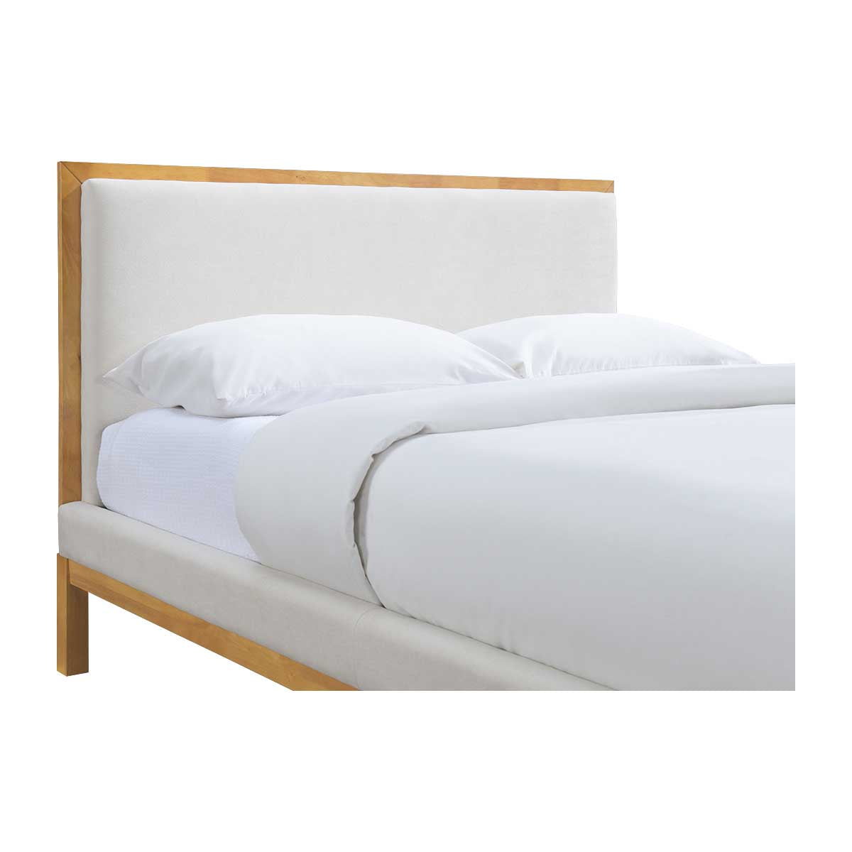 Amelia Queen Size Bed Frame - Solid Oak Wood, Cream Finish - Elegant Bedroom Furniture for Master Bedrooms & Guest Rooms