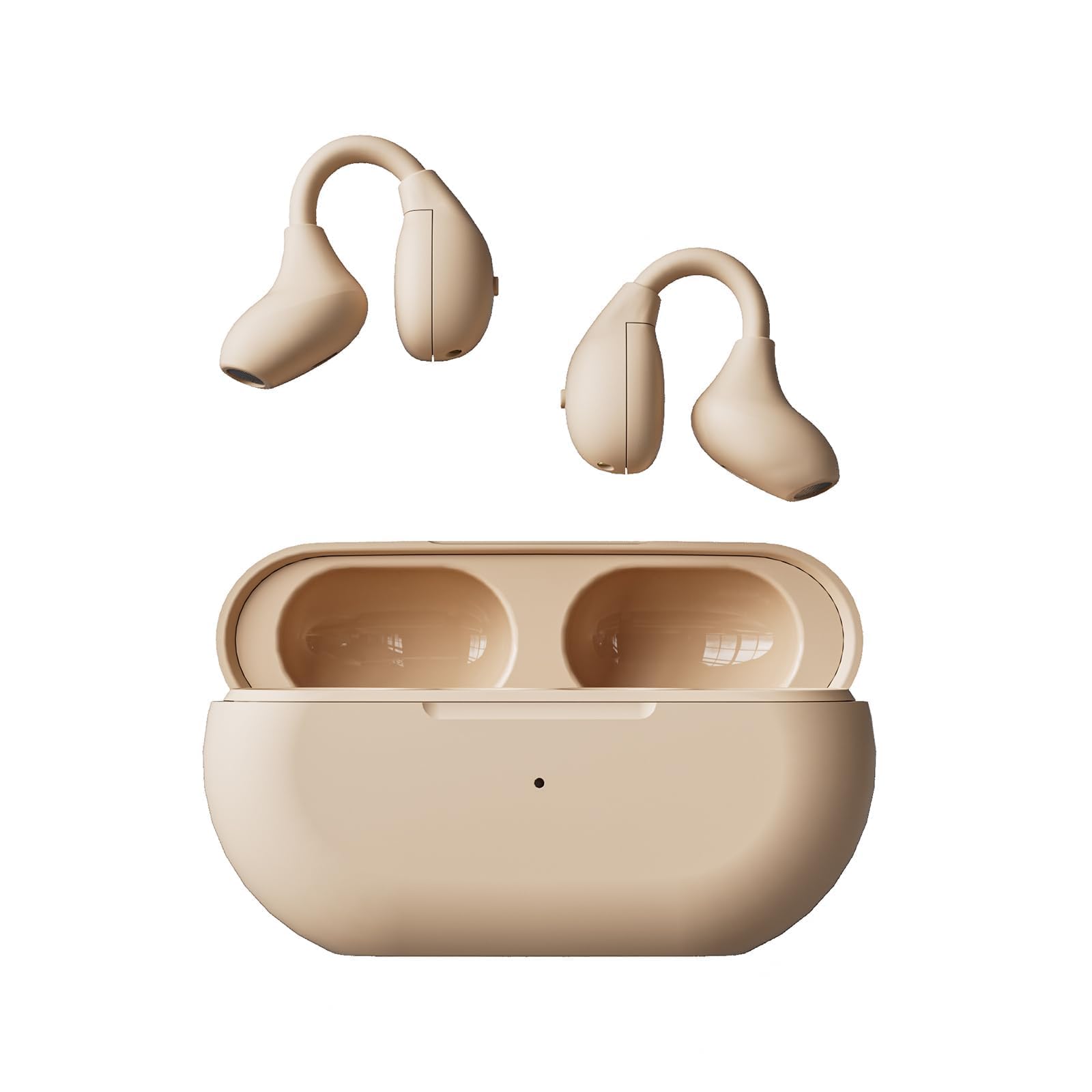 Wireless Bluetooth Ear Clips - Open Ear Bone Conduction Headphones with Secure Fit for Running, Cycling & Workouts - Sweatproof Lightweight Earbuds for Sports & Outdoor Activities