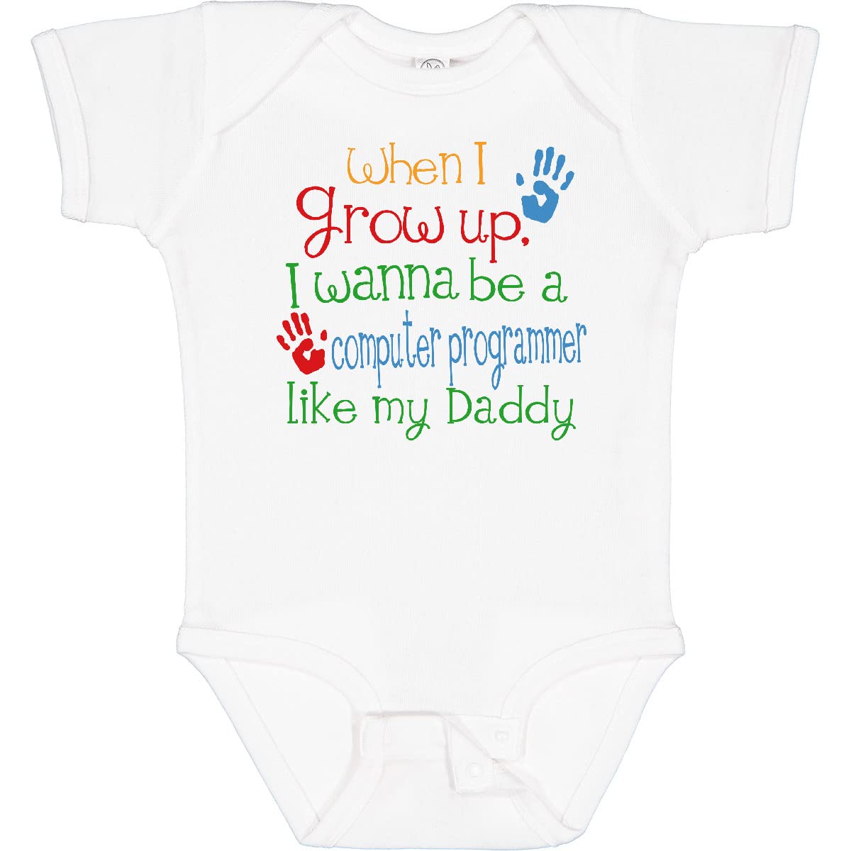 Inktastic Cute Computer Programmer Like Daddy Baby Bodysuit - Soft Cotton Onesie for Infants & Toddlers - Perfect Gift for Tech-Savvy Dads & Coding Enthusiasts - Great for Family Photos, Father's Day & Programmer Appreciation Day