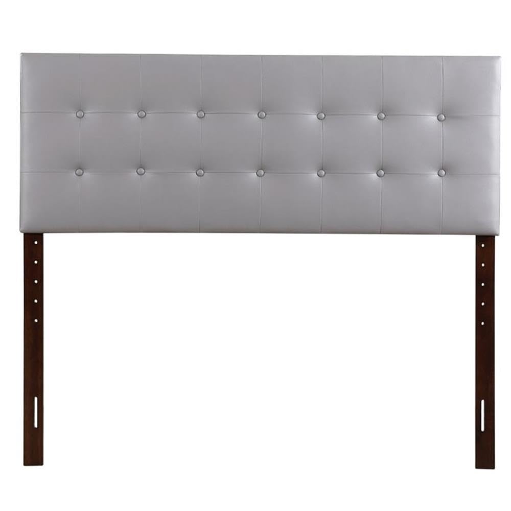 Glory Furniture Super Nova Faux Leather Upholstered Full Headboard in Light Gray - Modern Bed Frame Headboard for Master Bedroom & Guest Room Decor