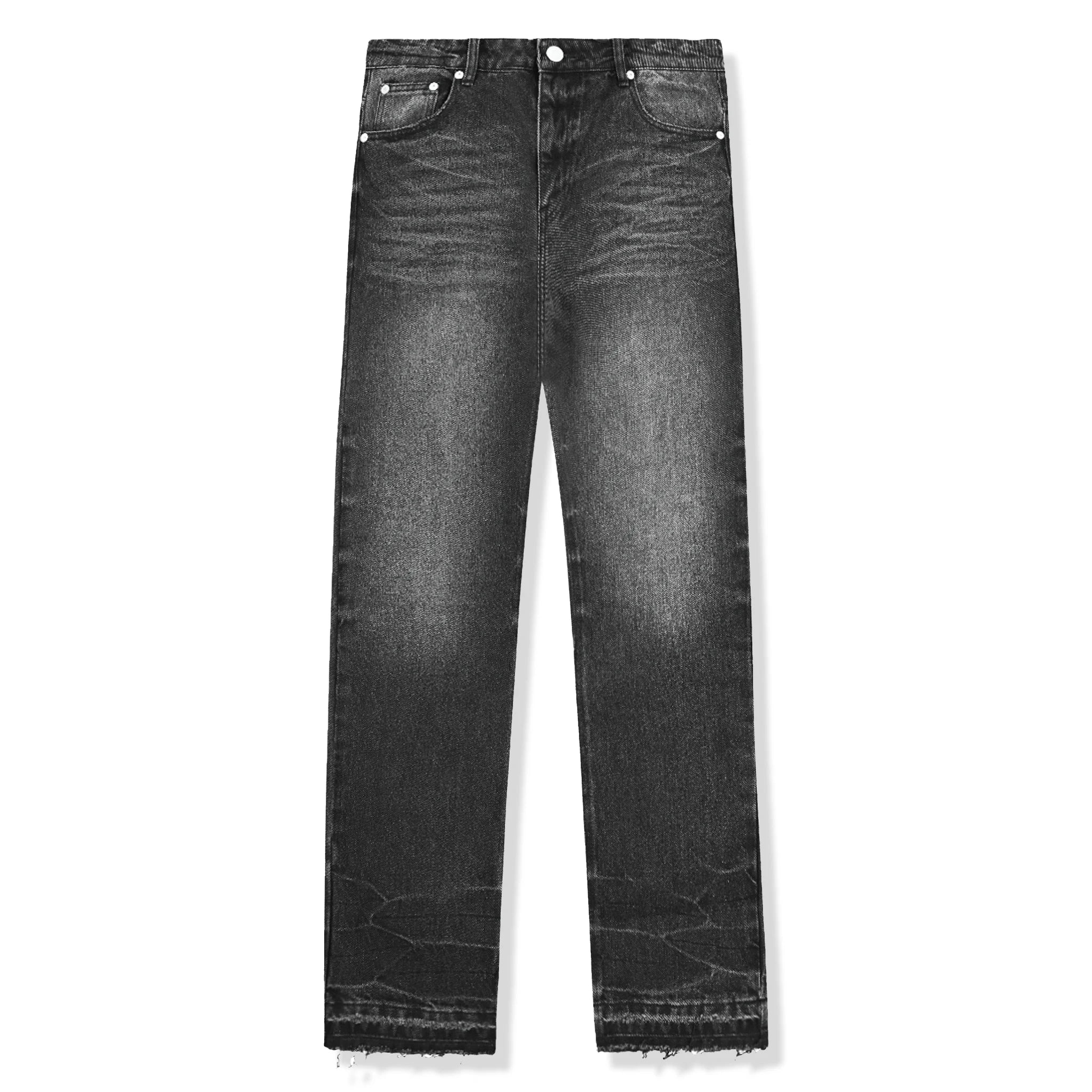 Syenti High Waist Hem Jeans for Women - Black Distressed Skinny Jeans | Comfortable Stretch Denim Pants for Casual Wear & Night Out