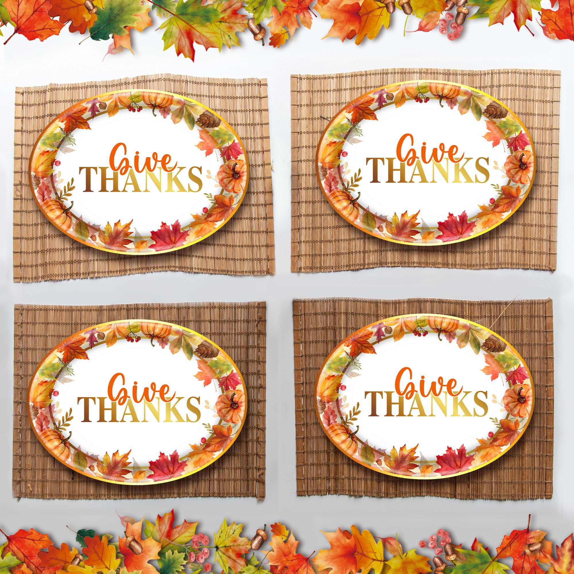 50 Pcs Thanksgiving Paper Plates - 10