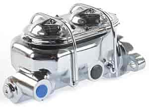 Dual Bail Dual Reservoir Short Pocket Disc Drum Master Cylinder - Chrome Plated for Classic Car Restoration & Hot Rod Brake System Upgrade