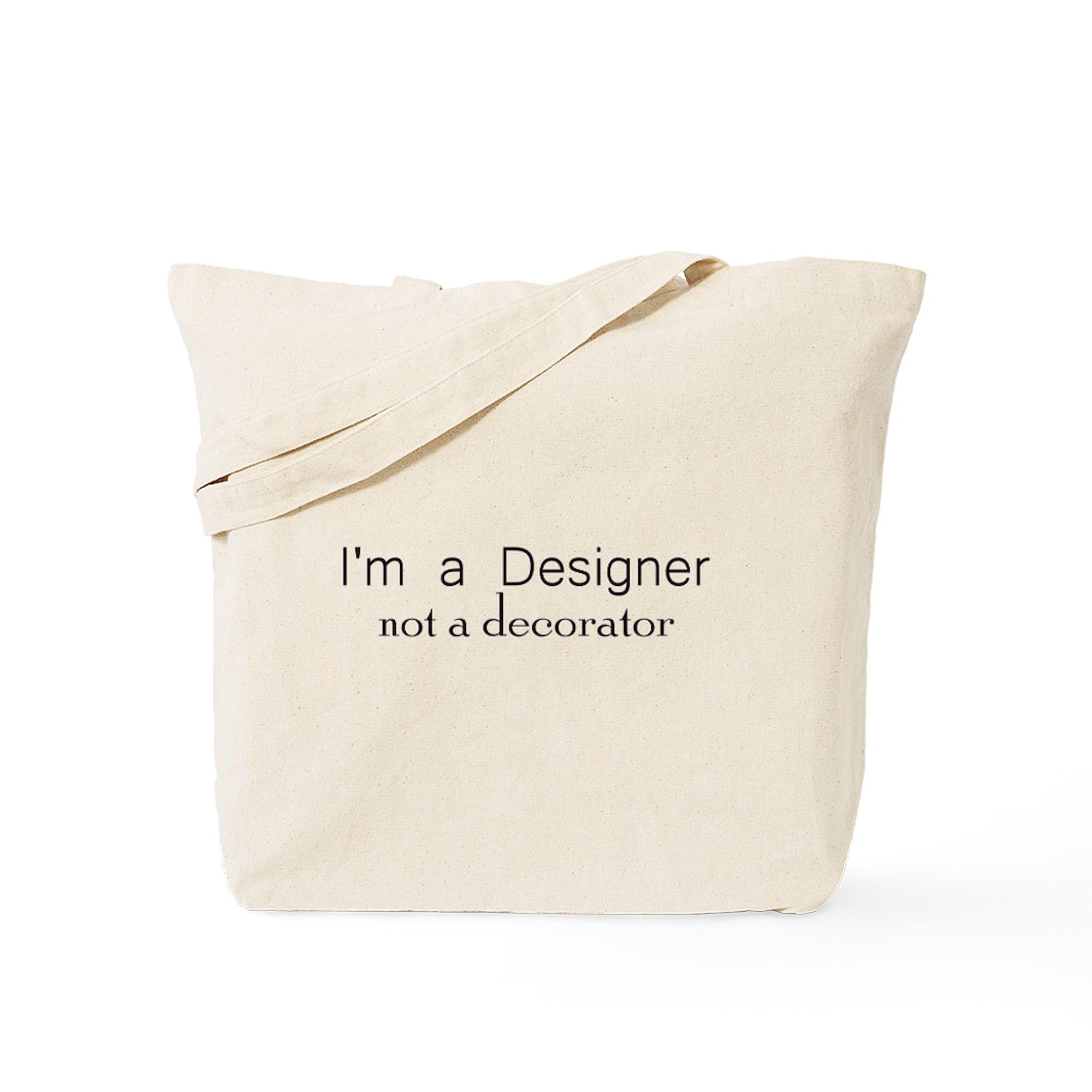 Designer Not A Decorator Tote Bag - Natural Canvas Reusable Shopping Bag for Groceries, Beach & Work | Eco-Friendly Cotton Tote with Long Handles