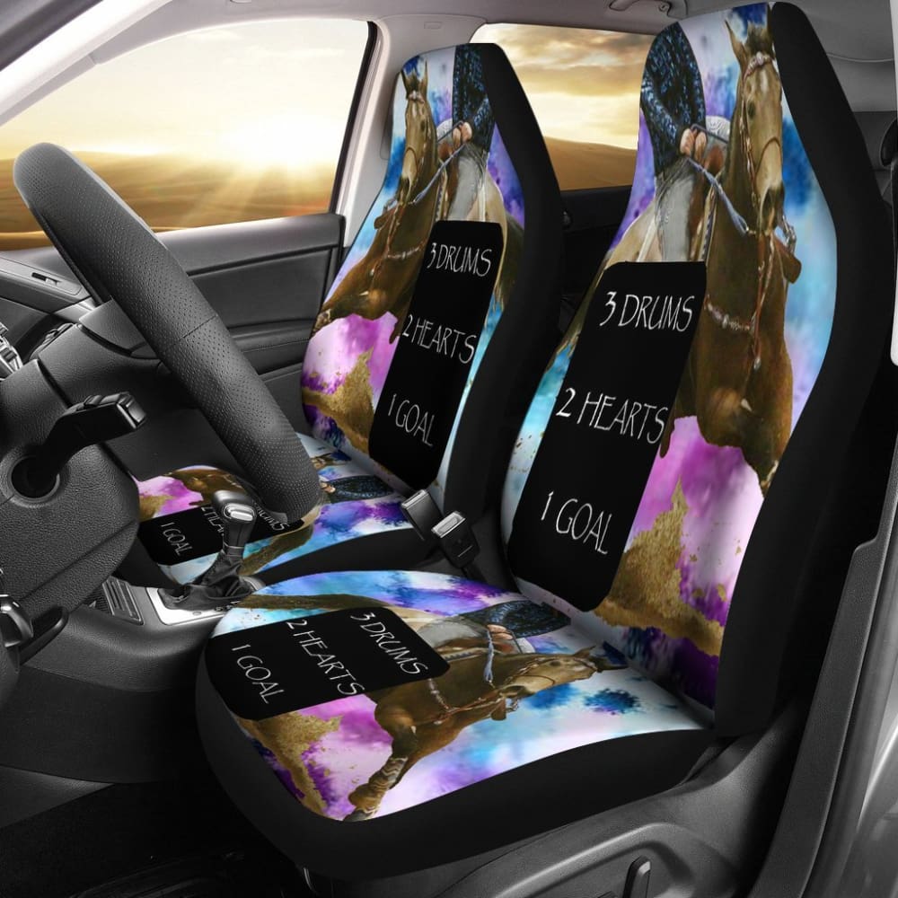 Barrel Racing Horse Design Car Seat Covers - Durable Neoprene Waterproof Seat Protectors for Trucks & SUVs - Perfect for Equestrian Lovers & Western Rodeo Enthusiasts