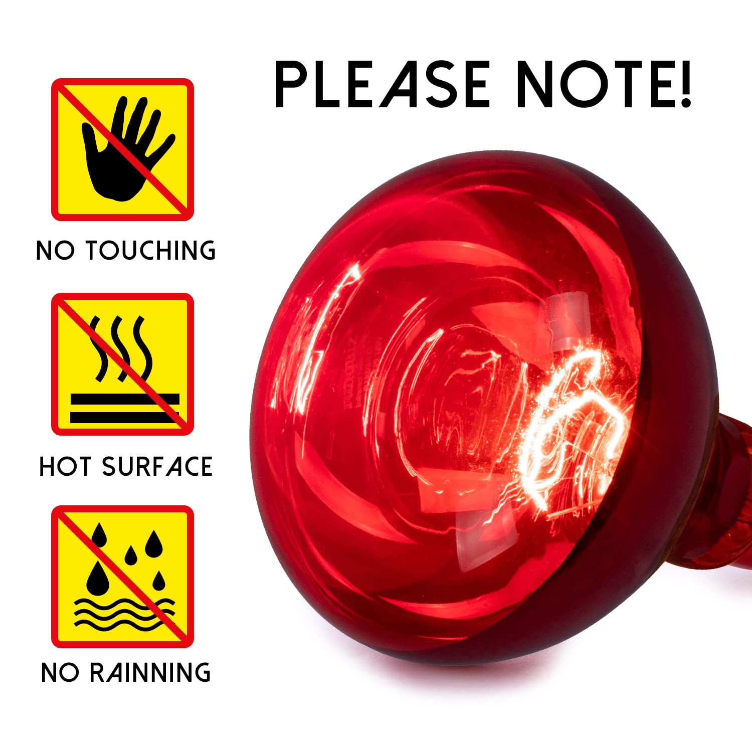 Infrared Heat Lamp Bulb 100W R40 Red Heat Light for Chicken Coop, Pet Warming, Bathroom Heating & Food Keeping - Brooder Bulb with Reflector (1 Pack) - Perfect for Poultry, Reptiles & Indoor Use