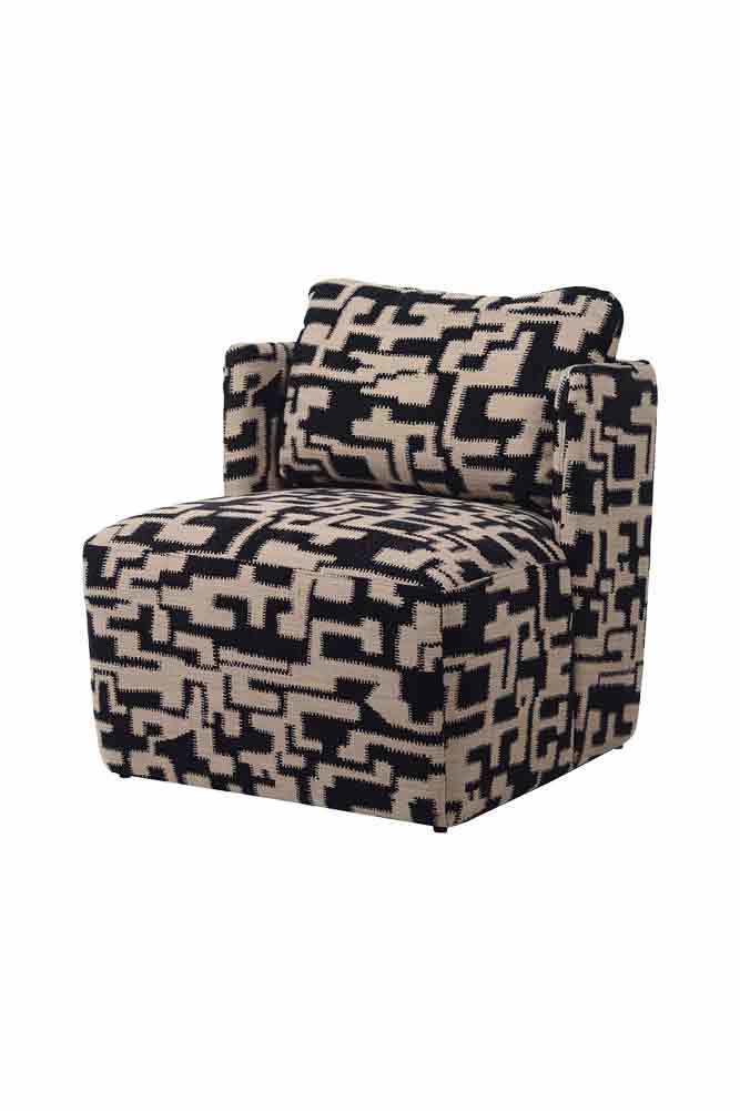 Stylish Monochrome Pattern Club Chair - Modern Accent Chair for Living Room, Lounge, or Office - Perfect for Home Decor and Relaxation