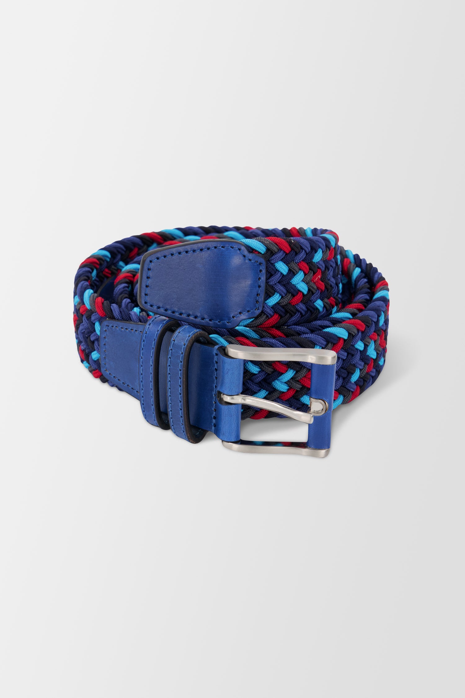 Luxury Blue Bergamo Belt for Men - Genuine Leather Dress Belt with Stainless Steel Buckle - Perfect for Business, Casual & Formal Wear