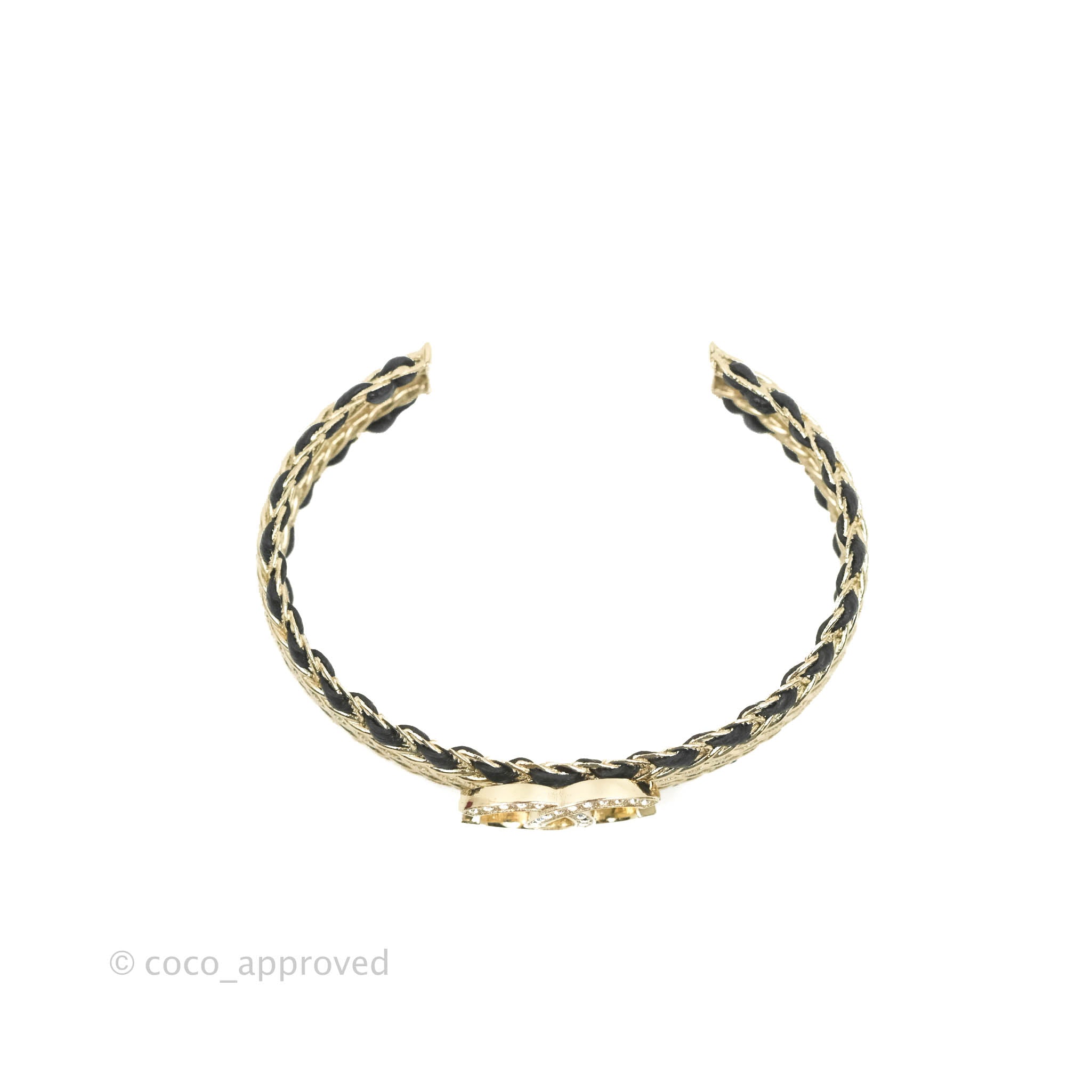Chanel CC Crystal Bracelet in Gold Tone - Luxury Fashion Jewelry for Women | Perfect for Parties, Weddings & Special Occasions