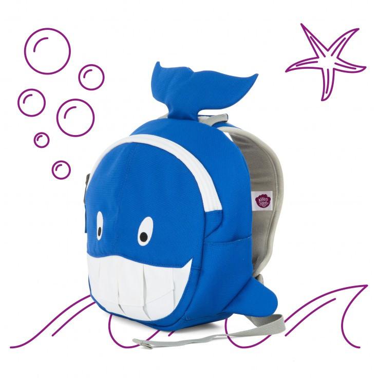 Affenzahn Small Willi Whale Backpack for Kids - Lightweight & Waterproof School Bag for Boys & Girls - Perfect for Daycare, Preschool & Outdoor Adventures