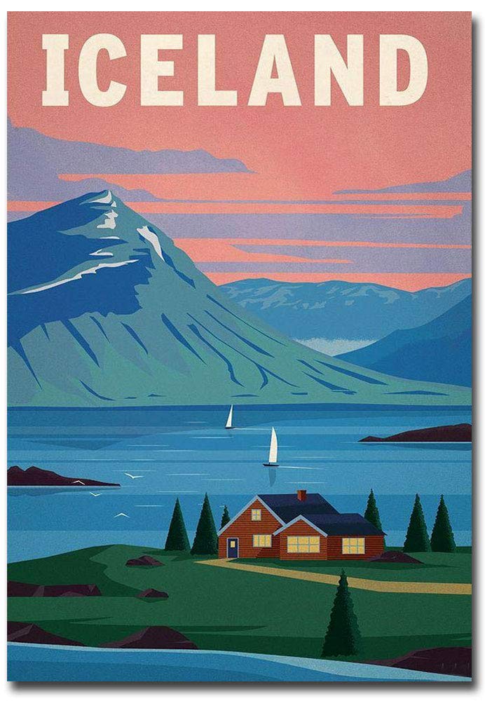 Vintage Iceland Travel Souvenir Fridge Magnet - 2.5