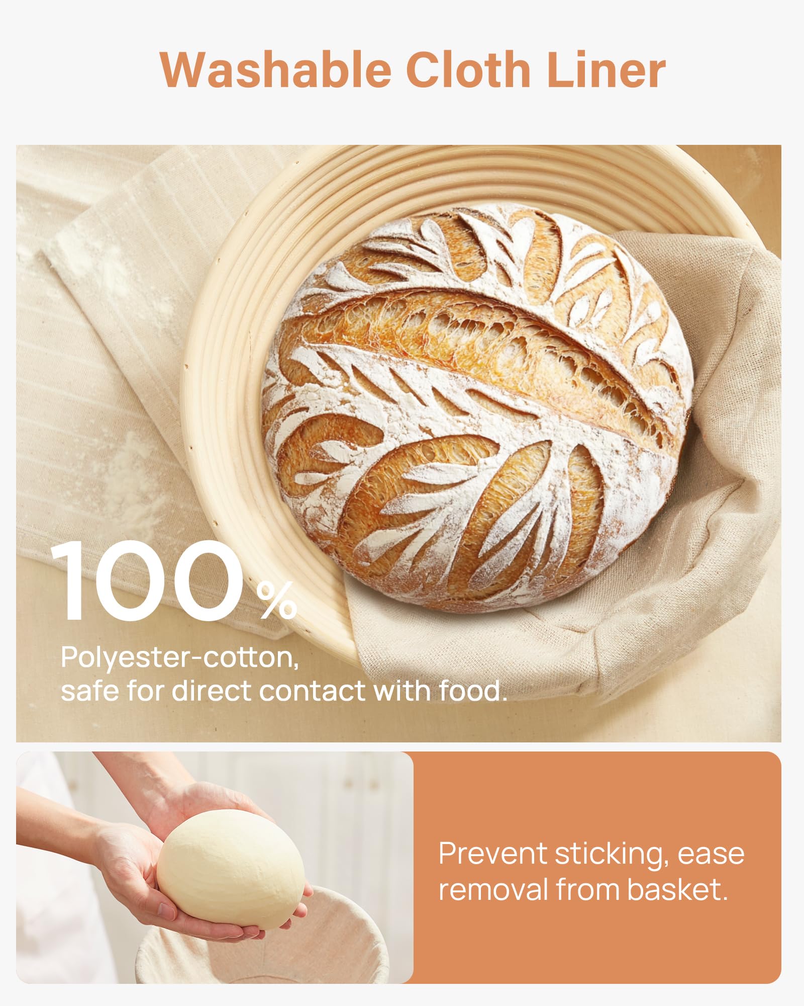 Kootek 9 Inch Round Banneton Bread Proofing Basket Set of 2 - Sourdough Starter Kit with Dough Whisk & Scoring Lame - Artisan Bread Baking Supplies for Home Bakers - Perfect for Sourdough, French Bread & Homemade Loaves